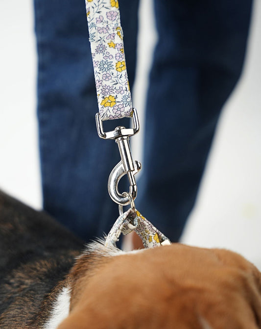 White Floral Print Leash