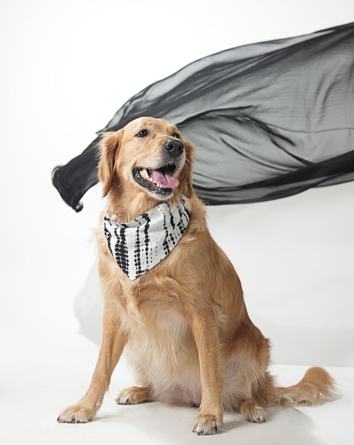 Black- White Tie & Dye Bandana