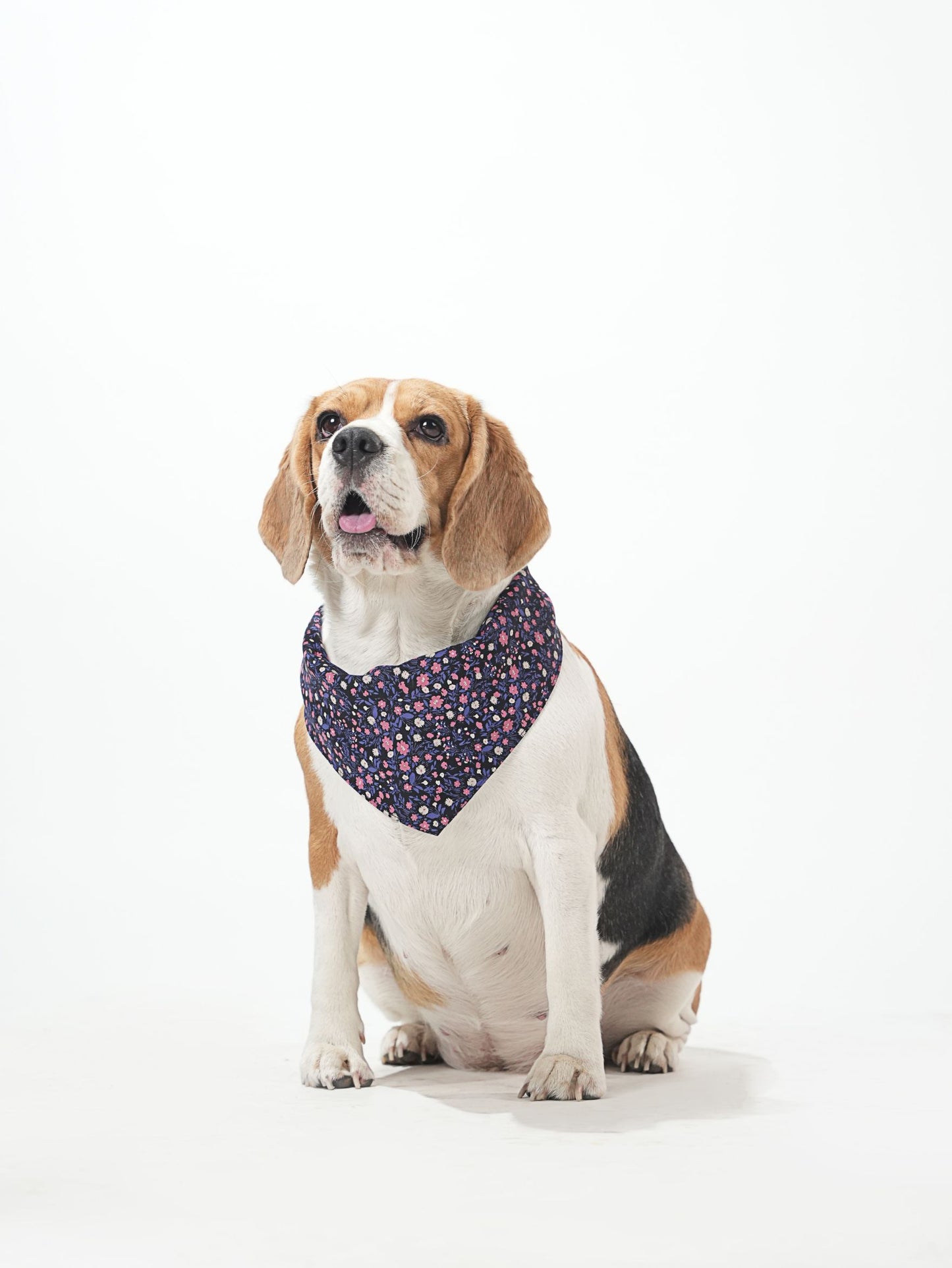 Black Floral Print Bandana