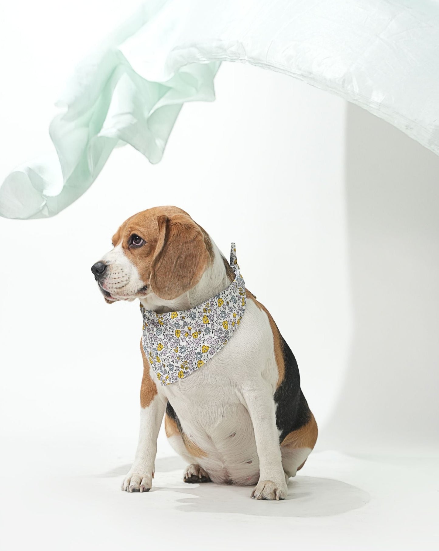 White Floral Print Bandana