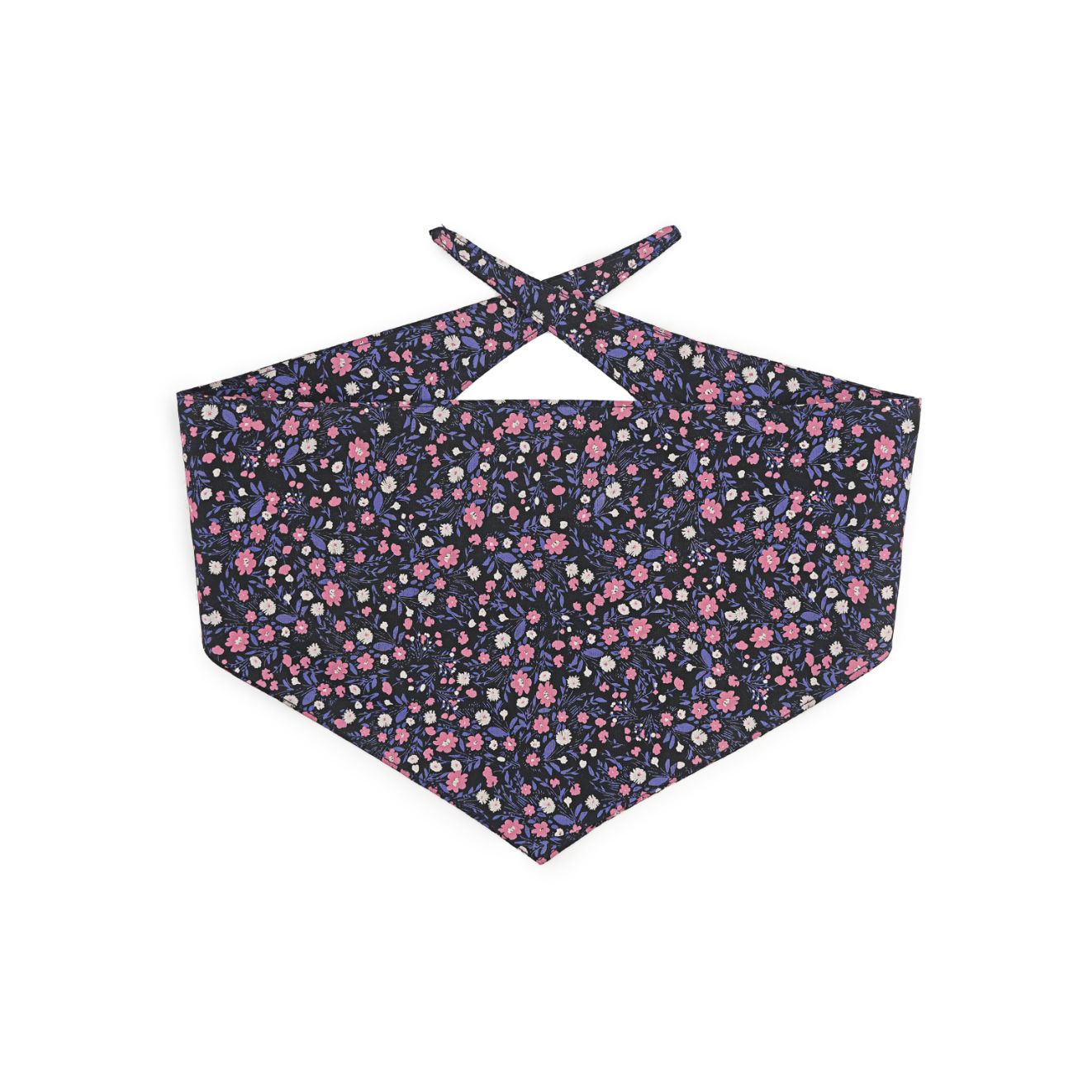 Black Floral Print Bandana