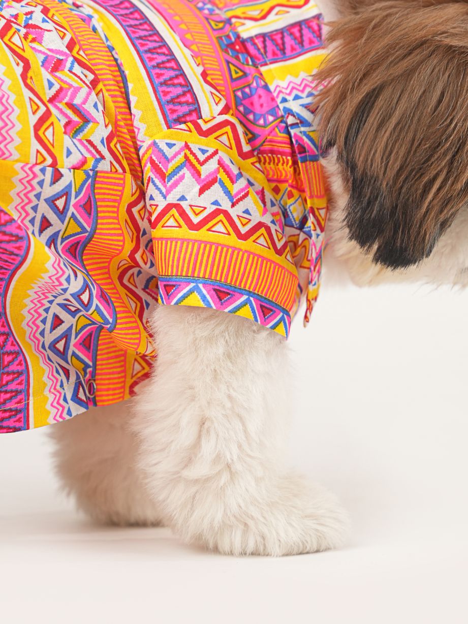 Orange Boho Print Shirt