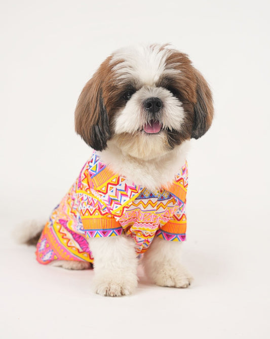 Orange Boho Print Shirt